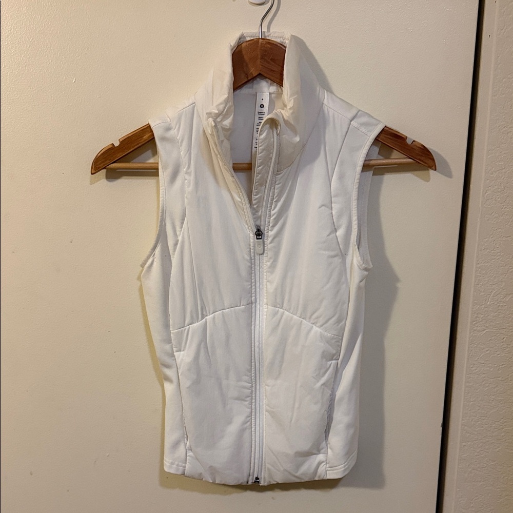 White Sleeveless lululemon Zip-Up Vest